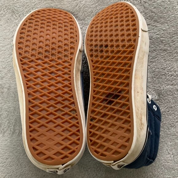 Navy Blue and White Hi-Top Vans. Size 9 Men. - Picture 6 of 8